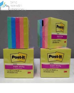 3M Post-it 654-5SSJOY Super Sticky Note Summer Joy 76x76mm 450 Sheets