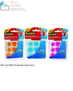 Katalog 3M Scotch harga murah & terjangkau 3M Scotch R100CS Restickable Shape Tapes selotip yang bisa digunakan berulang kali.