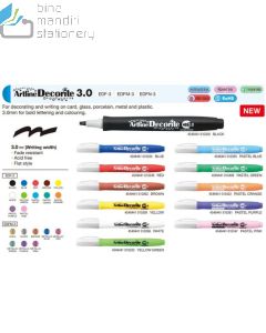 Gambar stationery Artline EDF-3 Drawing Pen Decorite Marker Spidol Seni Karya Dekorasi Flat Style dan aneka katalog Artline grosir