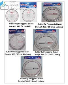 Jual Protractor garisan sudut 360 derajat Butterfly Penggaris Busur 360/10 cm (4 lubang) terlengkap di toko alat tulis