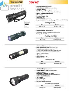 Contoh Joyko Flashlight FL-90UV Lampu Senter Led merek Joyko