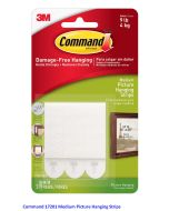 Contoh Alat Perlengkapan Kantor merk 3M Command , Gambar Produk Command 17201 Medium Picture Hanging Strips harga 52000 di Toko Peralatan Sekolah Murah
