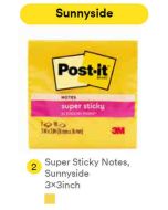 Contoh Alat Perlengkapan Kantor merk 3M Post-it , Gambar Produk 3M Post-it 654-1SS3Y Super Sticky Note Sunny Side 76x76mm 90 Sheets harga 15800 di Toko Peralatan Sekolah Murah