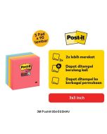 3M Post-it Super Sticky Notes 654-5SSHAV, assorted colors and sizes tersedia di distributor peralatan kantor bina mandiri stationery