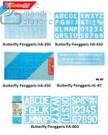 Gambar Butterfly Penggaris HA-430 Template mal cetakan sablon alphabetical huruf besar kapital dan angka merek Butterfly