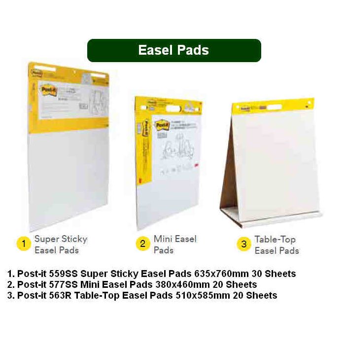 Perlengkapan Kantor 3M Postit Easel Pads 563R (TableTop) 559SS